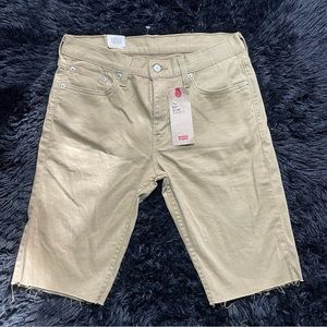 NWT Levi's 511 Cut Off Shorts Slim Fit Khaki Stretch Men's Size 32